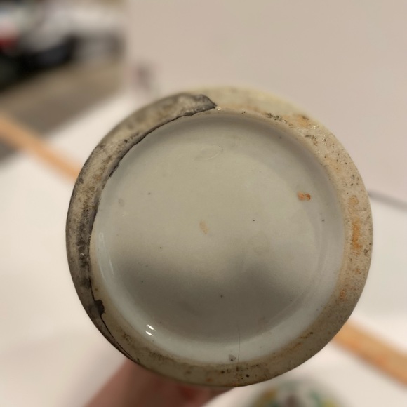 Vintage ginger jar white yellow sunflowers with green stem gorgeous home decor - Picture 8 of 8